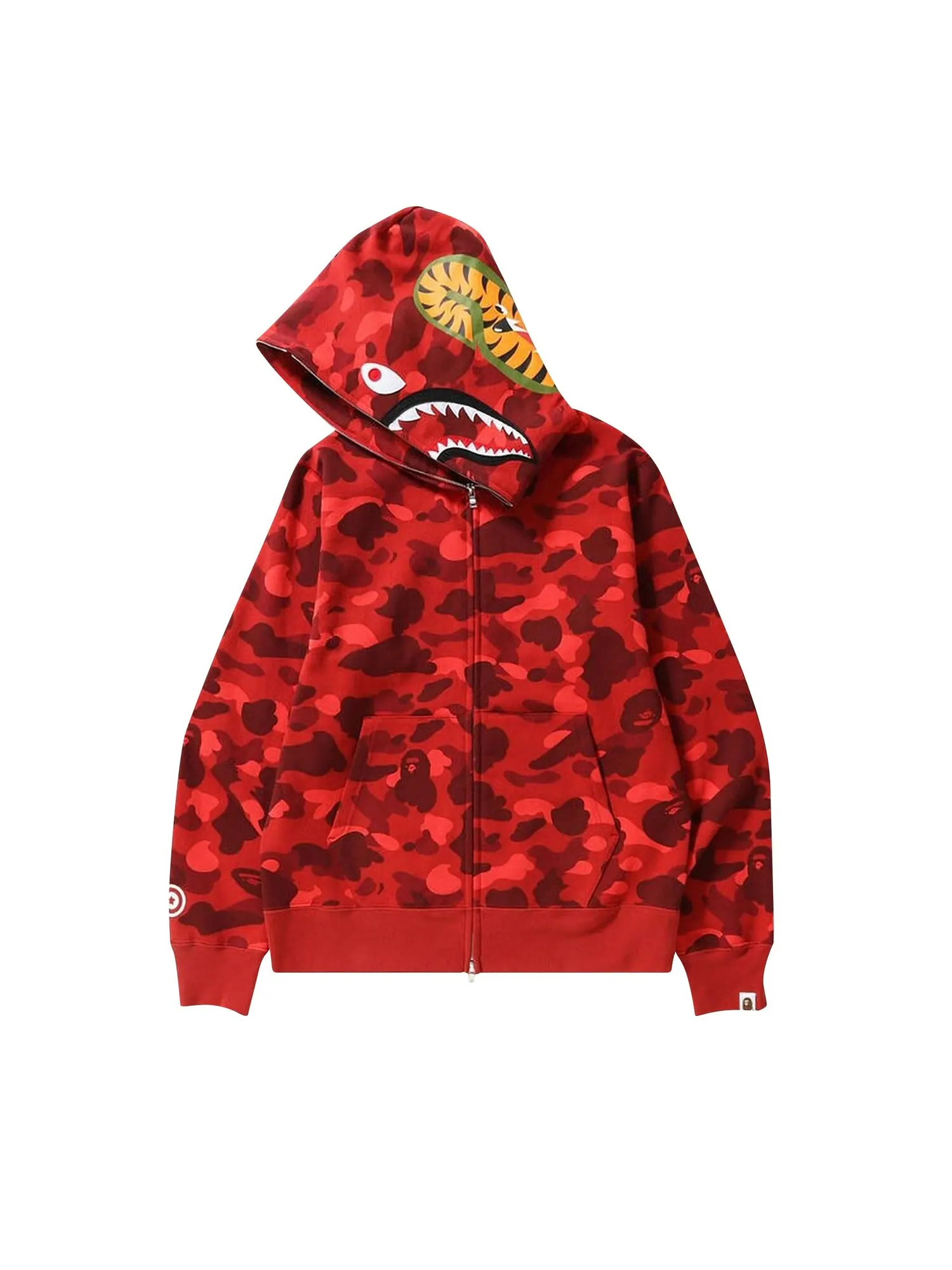 BAPE Color Camo Shark Толстовка на молнии на всю длину — изображение 2 из 2, красный