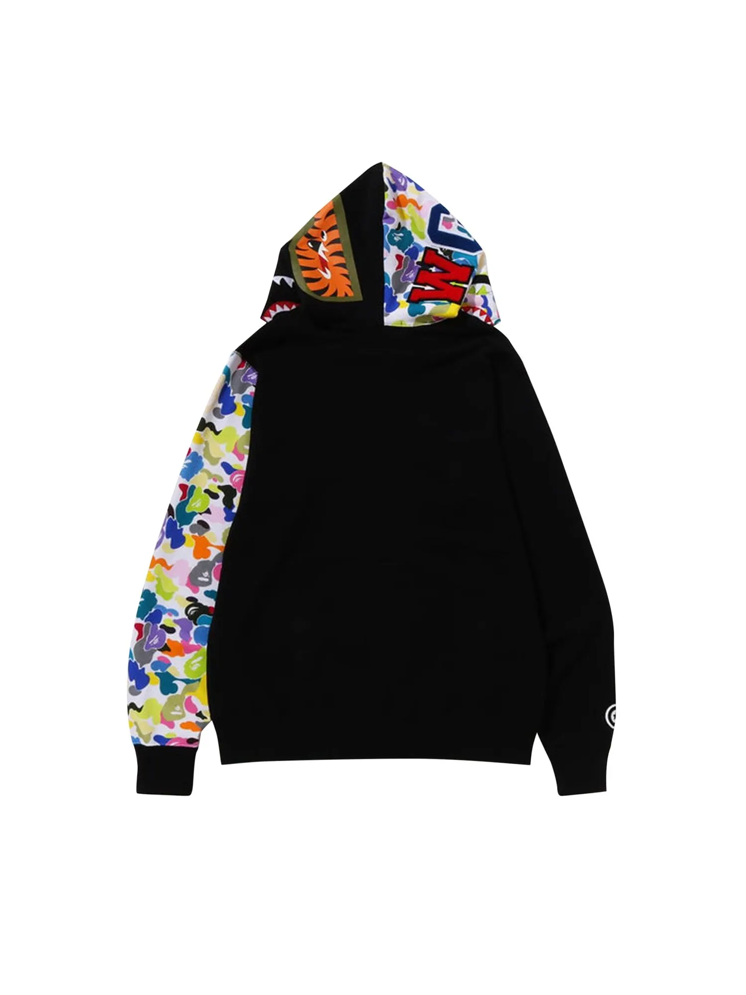 Толстовка на молнии с капюшоном BAPE Multi Camo NYC Logo Shark — изображение 2 из 2, черный