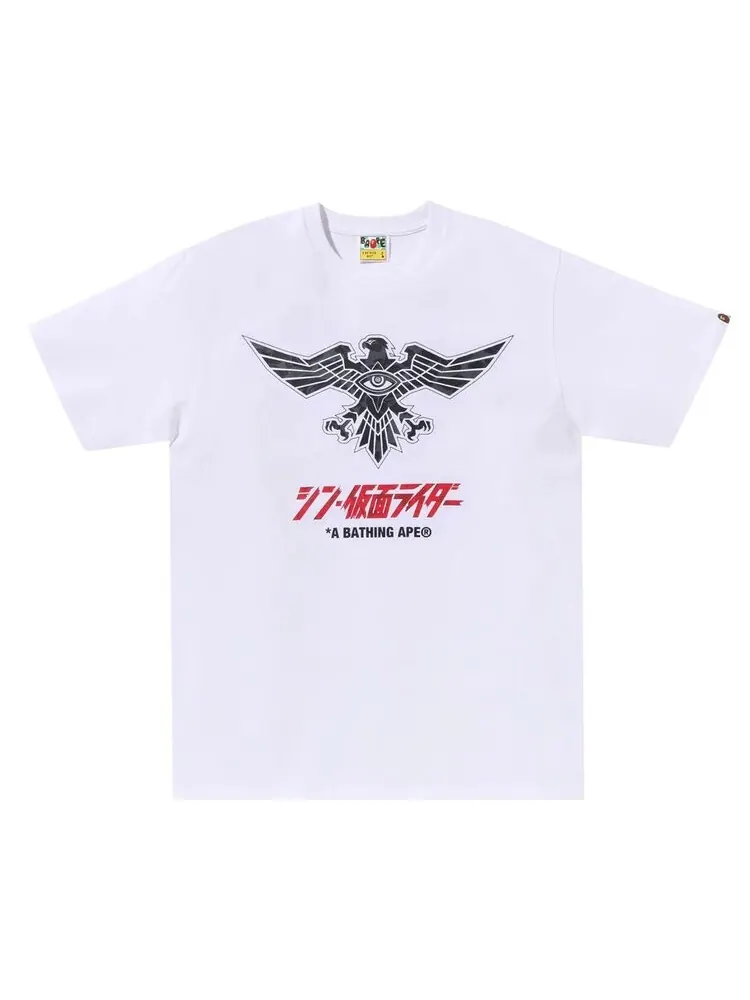 Футболка BAPE x Shin Kamen Rider Shocker Emblem 'White/Black' — изображение 1 из 1, белый