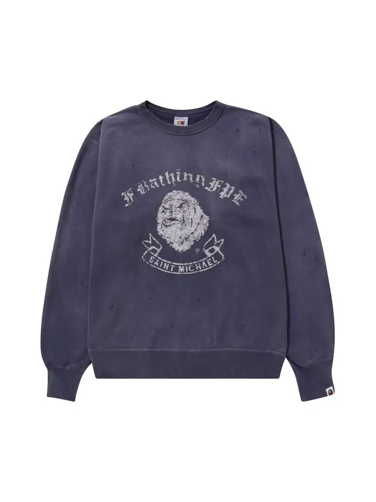 Толстовка BAPE x Saint MXXXXXX Gorilla Crewneck — изображение 1 из 2, синий