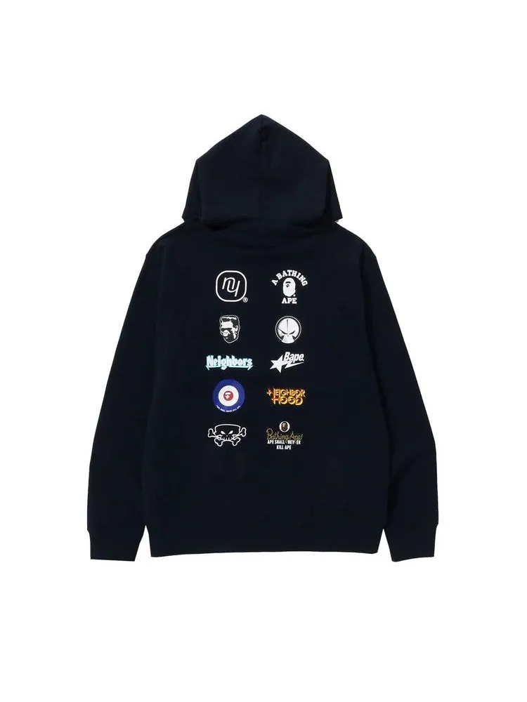 Худи BAPE x Neighborhood Relaxed Fit Pullover Hoodie 'Navy' — изображение 2 из 2, синий