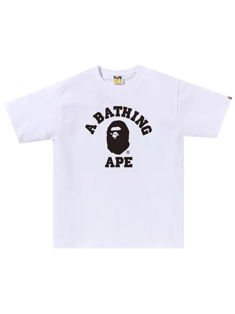 Футболка BAPE Bicolor College (Online Exclusive) 'White' — изображение 1 из 1, белый