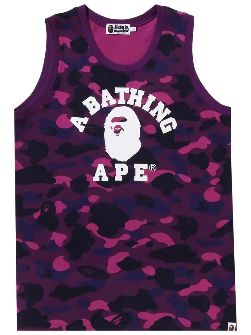 Майка BAPE Color Camo College Tank Top — изображение 1 из 1, фиолетовый
