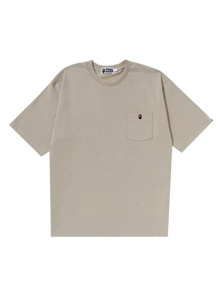 Футболка BAPE Ape Head One Point Relaxed Fit Pocket Tee — изображение 1 из 1, бежевый
