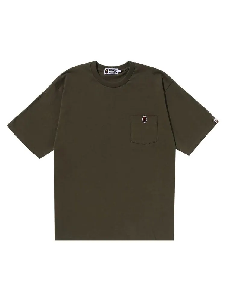 Футболка BAPE Ape Head One Point Relaxed Fit Pocket Tee — изображение 1 из 1, оливковый