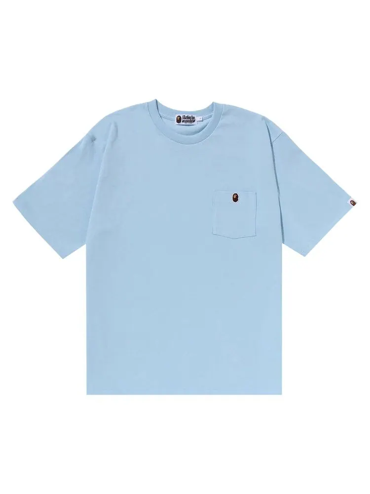 Футболка BAPE Ape Head One Point Relaxed Fit Pocket Tee, Sax — изображение 1 из 1, бирюзовый