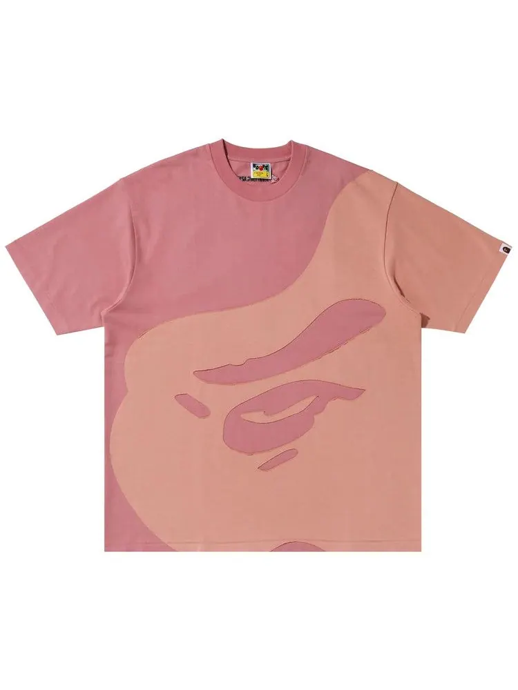 Футболка BAPE Ape Head Patch Oversized Tee — изображение 1 из 1, розовый