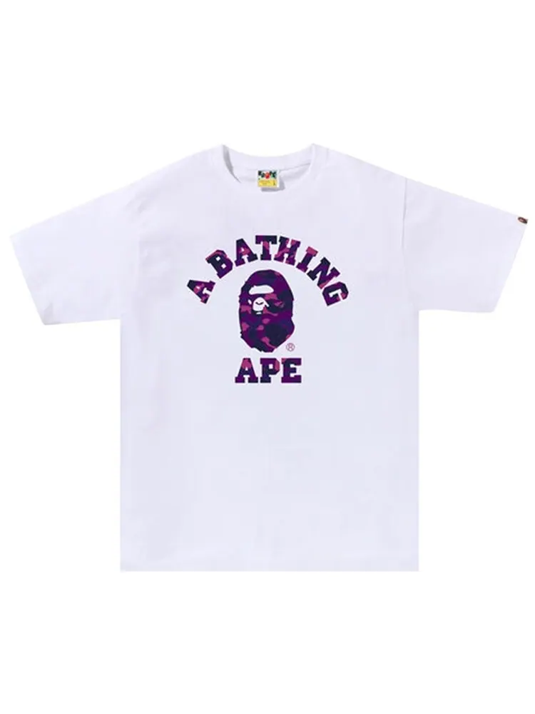 Футболка BAPE Color Camo College Tee 'White/Purple' — изображение 1 из 1, белый
