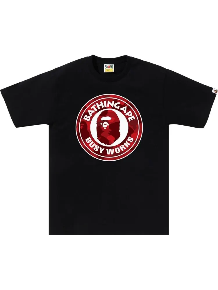 Футболка BAPE Color Camo Busy Works Tee 'Black/Red' — изображение 1 из 1, черный