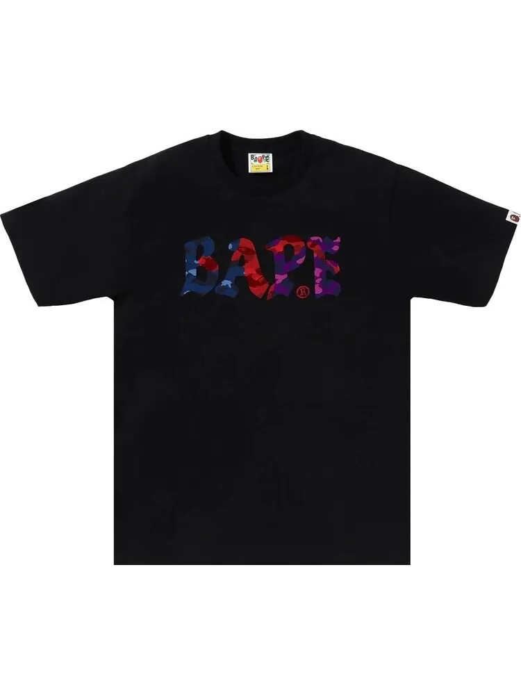 Футболка BAPE Color Camo Crazy Logo 'Black' — изображение 1 из 1, черный