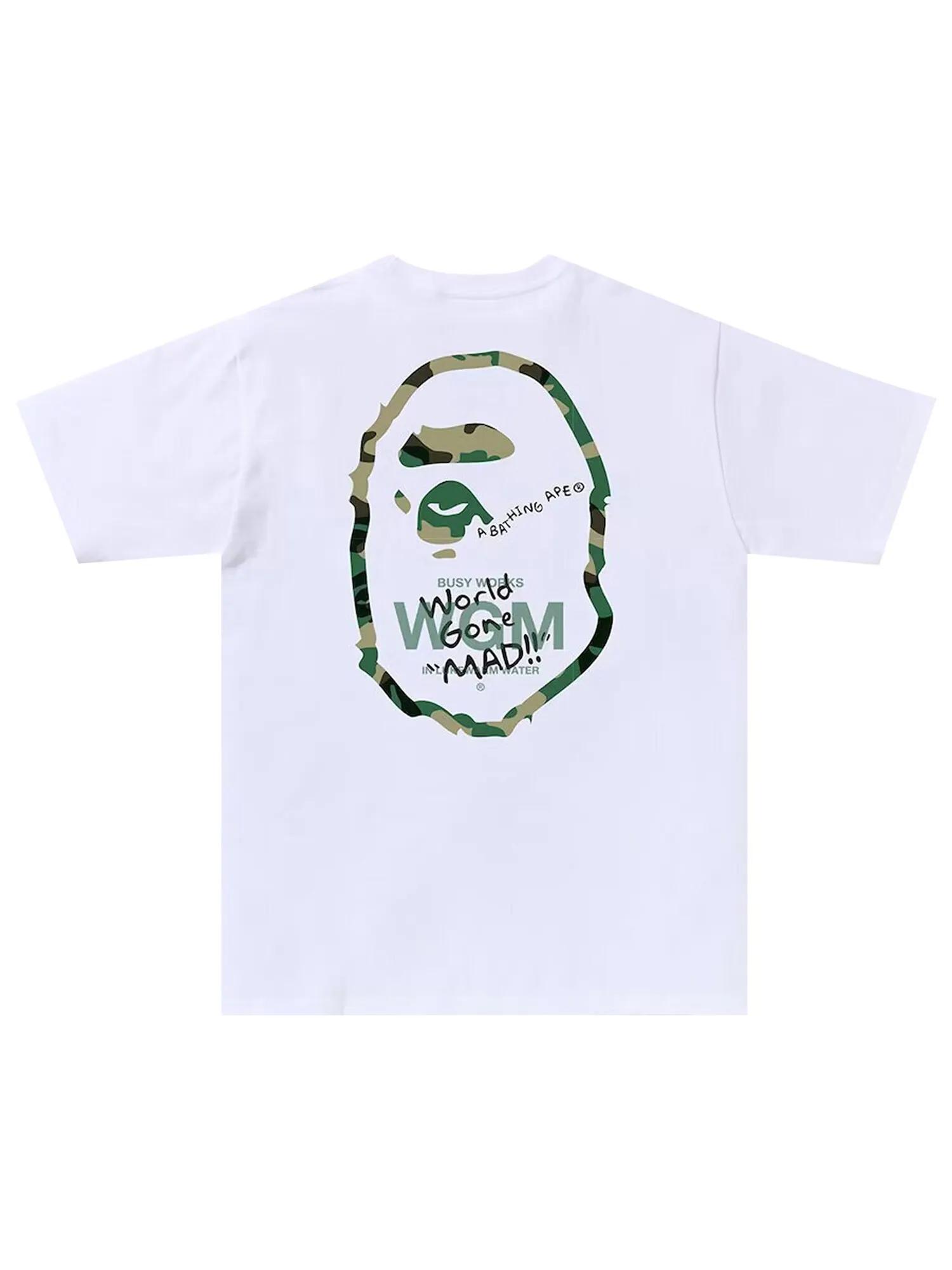BAPE Woodland Camo WGM Футболка с головой обезьяны — изображение 2 из 2, белый