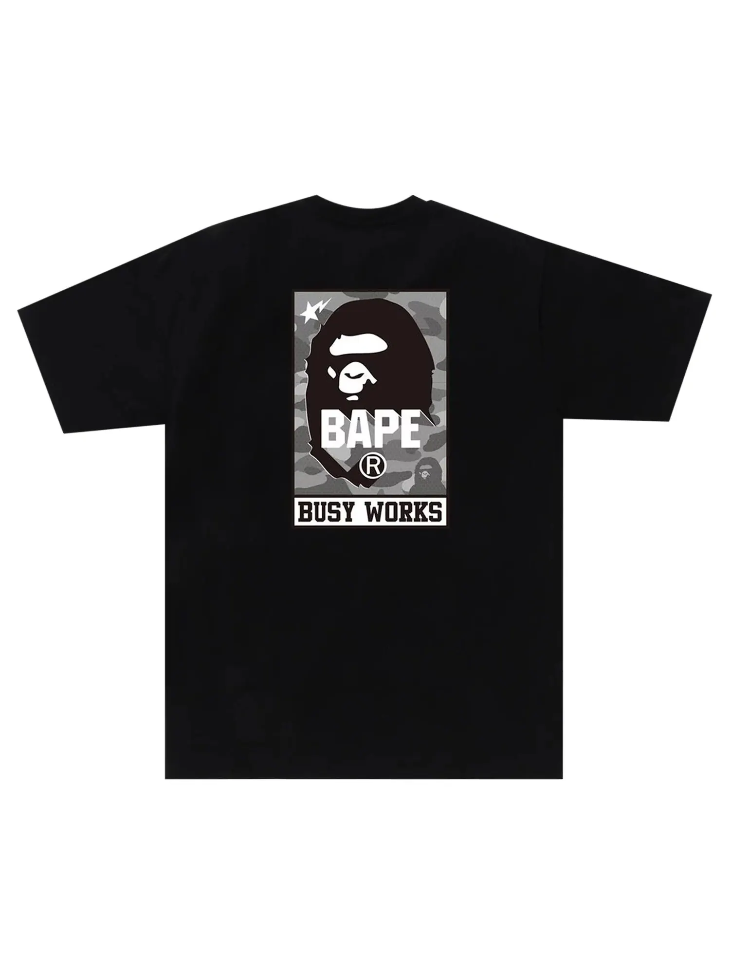 Футболка Bape Honeycomb Camo Busy Works — изображение 2 из 2, черный/белый