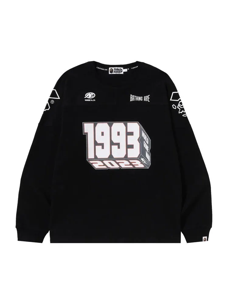 Футболка BAPE Football Relaxed Fit Long-Sleeve Tee — изображение 1 из 2, черный