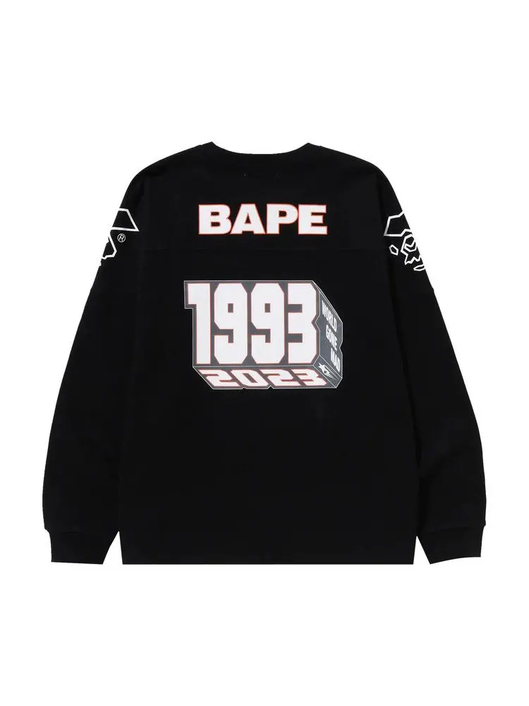Футболка BAPE Football Relaxed Fit Long-Sleeve Tee — изображение 2 из 2, черный