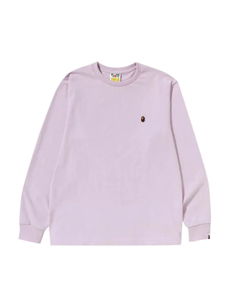 Футболка BAPE Ape Head One Point Long-Sleeve Tee — изображение 1 из 1, фиолетовый