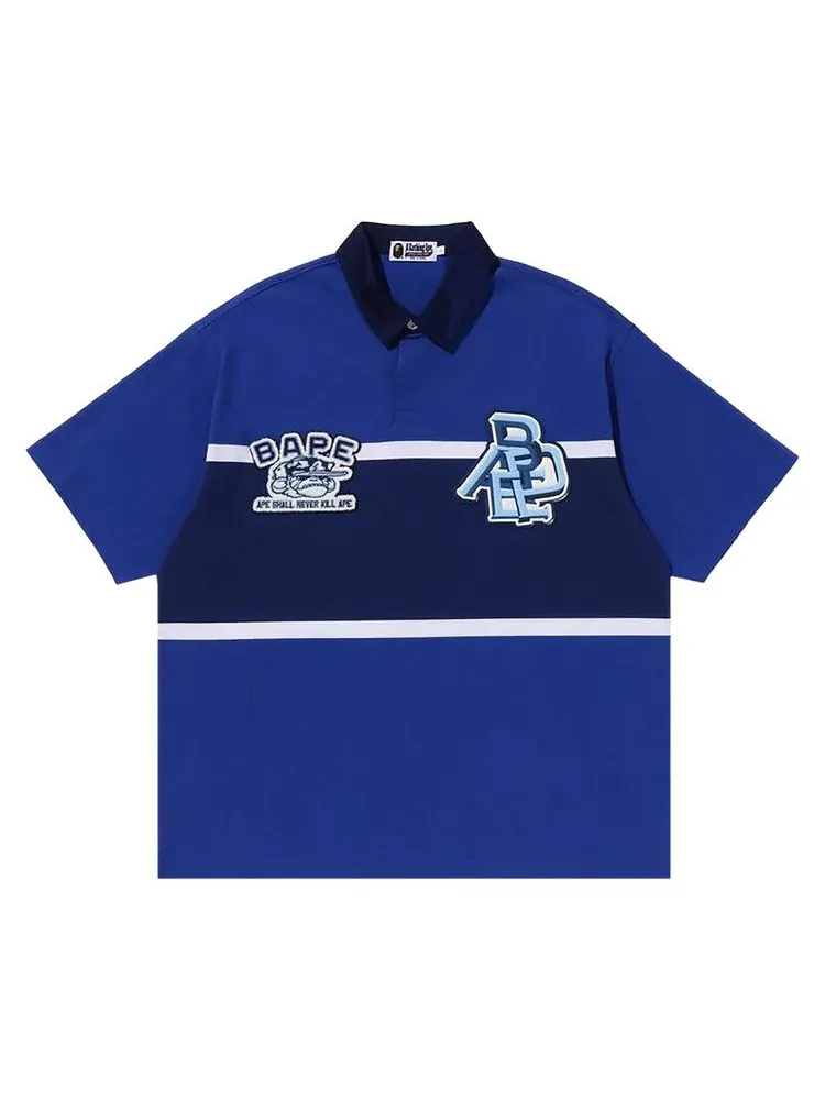 Поло BAPE Color Blocking Oversized Rugby Polo — изображение 1 из 1, синий