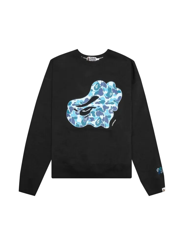 Толстовка BAPE ABC Camo Patch Relaxed Fit Crewneck — изображение 1 из 2, черный