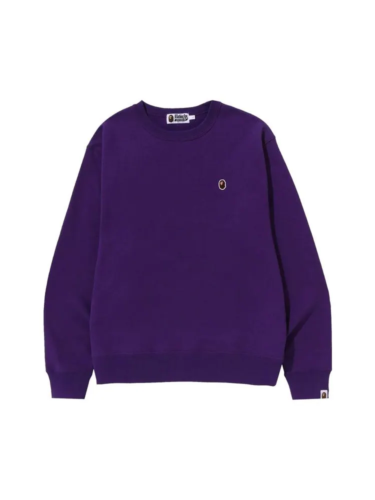 Свитер BAPE Ape Head One Point Relaxed Fit Crewneck — изображение 1 из 1, фиолетовый