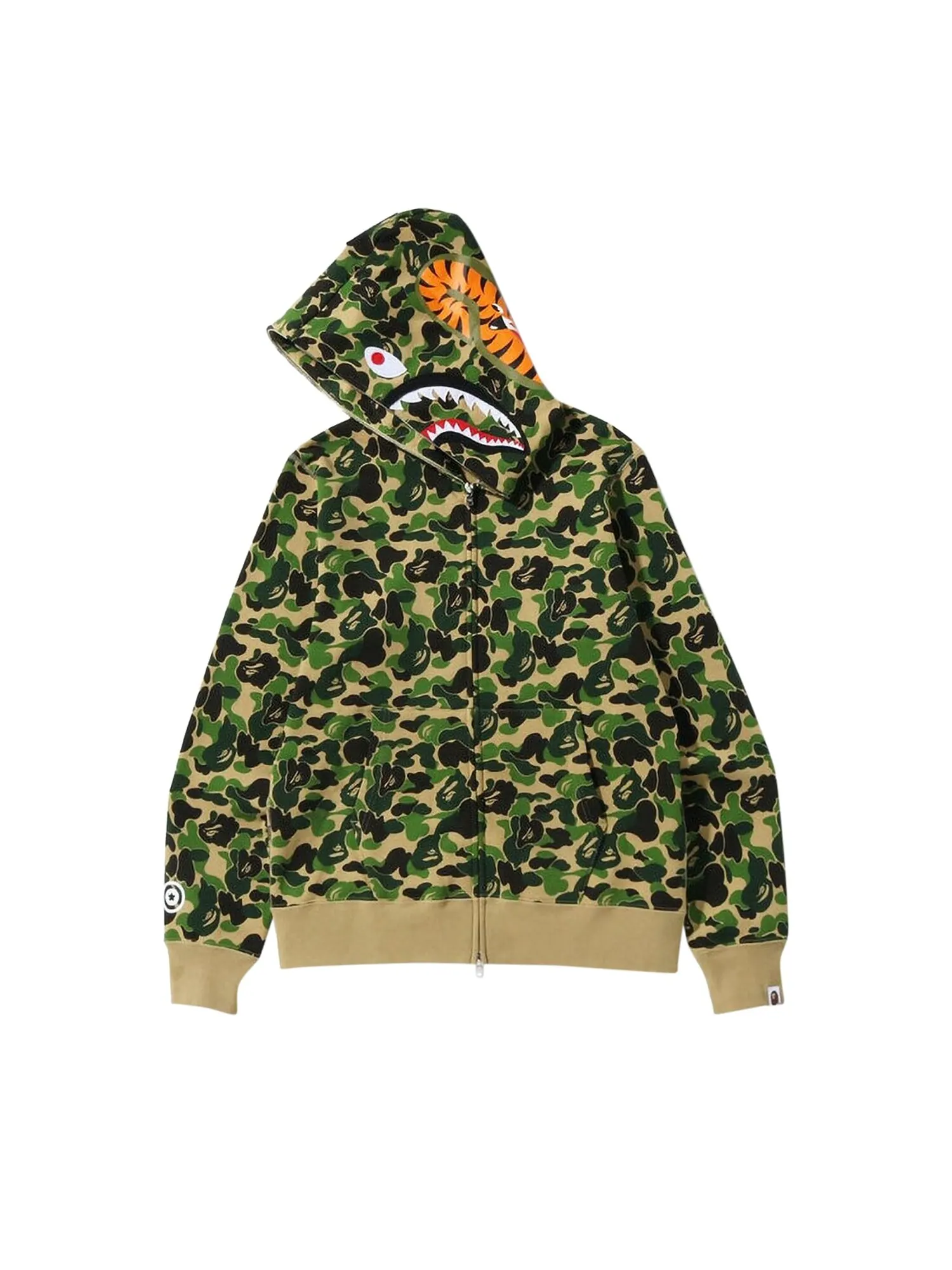 BAPE ABC Толстовка с капюшоном на молнии с камуфляжным рисунком — изображение 2 из 2, зеленый