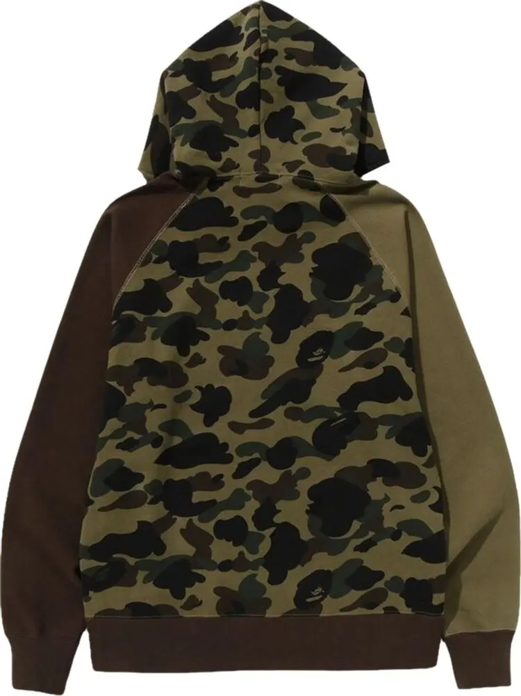 Худи BAPE 1st Camo Crazy College Full Zip Hoodie 'Green' — изображение 2 из 2, зеленый