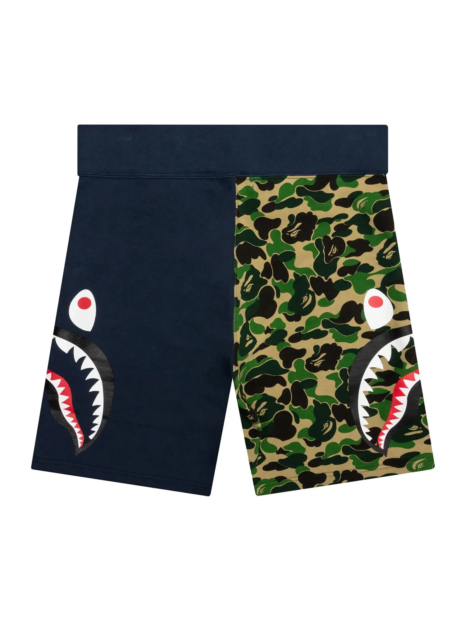 BAPE ABC Камуфляжные спортивные шорты с изображением акулы — изображение 2 из 2, зеленый/темно-синий