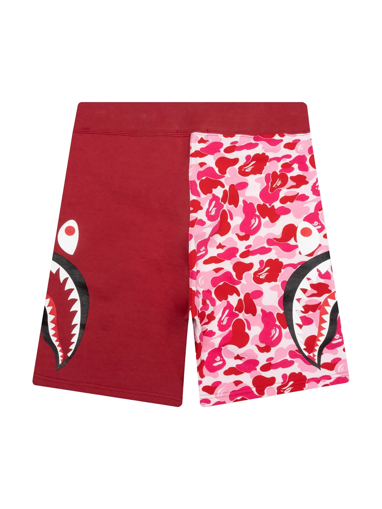BAPE ABC Камуфляжные спортивные шорты с изображением акулы — изображение 2 из 2, розовый/красный