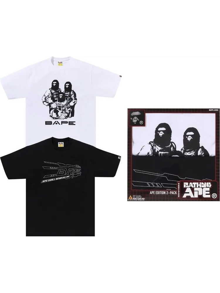 Футболка BAPE Package Box #1 'Black/White' — изображение 1 из 1, черный