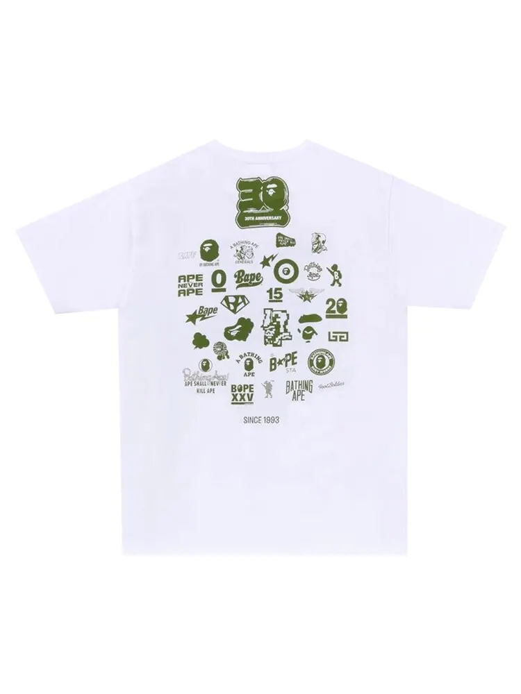 Футболка BAPE 30th Anniversary #2 'White/Green' — изображение 2 из 2, белый