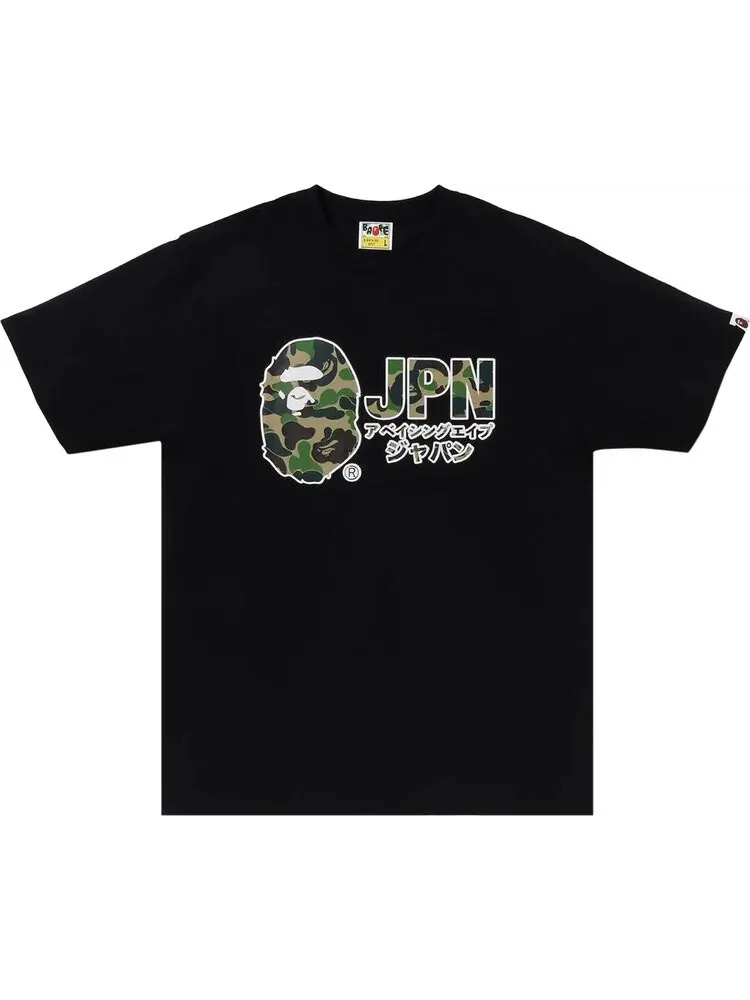 Футболка BAPE ABC Camo Jpn Katakana 'Black' — изображение 1 из 1, черный