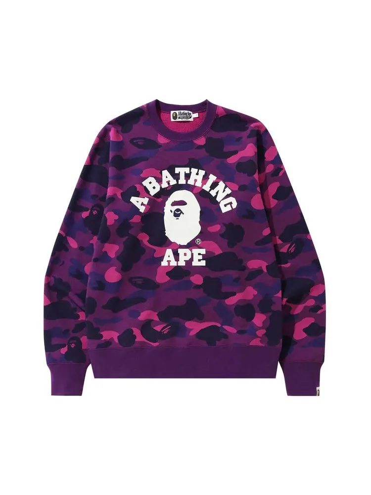 Свитер BAPE Color Camo College Crewneck — изображение 1 из 1, фиолетовый