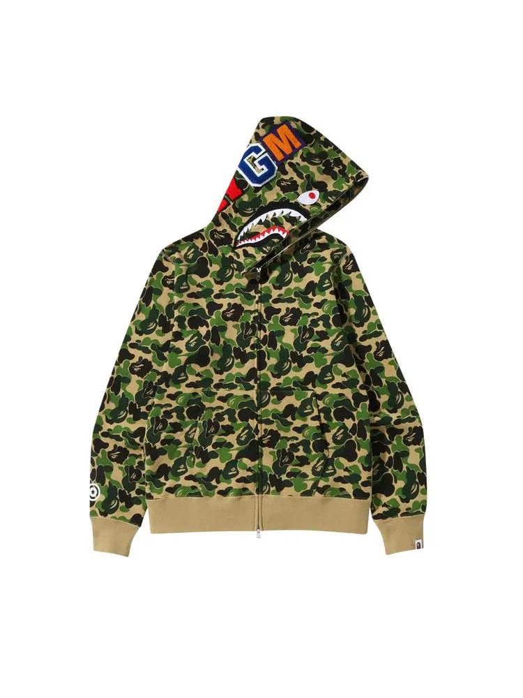 Худи BAPE ABC Camo Shark Full Zip Hoodie — изображение 1 из 1, зеленый