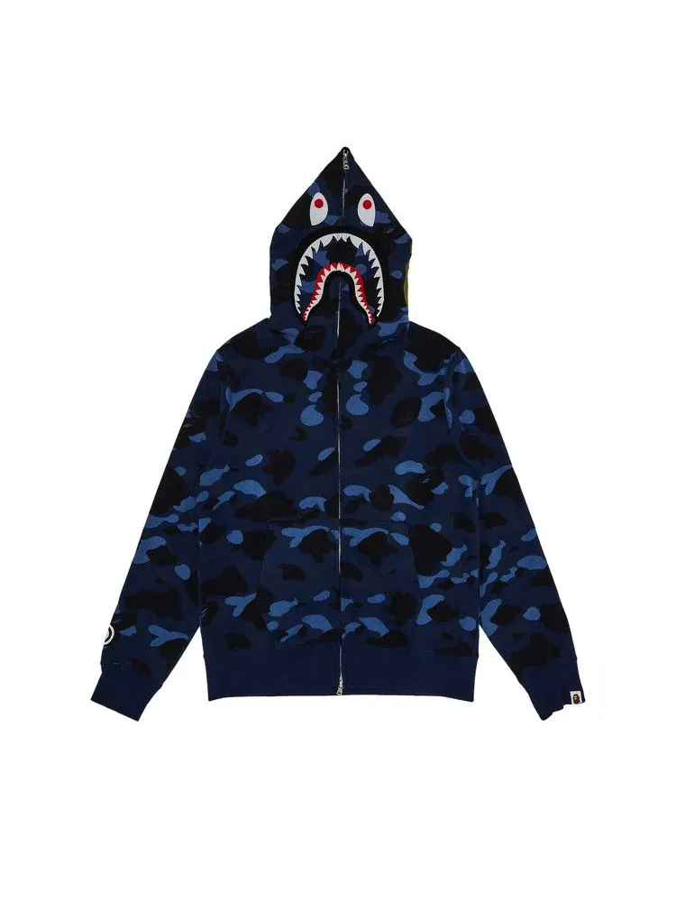 Худи BAPE Color Camo Shark Full Zip Hoodie — изображение 2 из 4, темно-синий