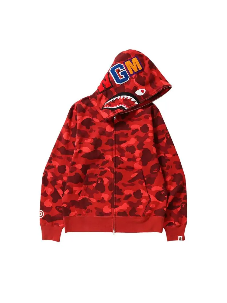 Худи BAPE Color Camo Shark Full Zip Hoodie — изображение 1 из 1, красный