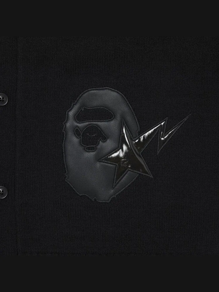 Кардиган GOAT Exclusive BAPE Knit College Cardigan Black — изображение 3 из 3, черный