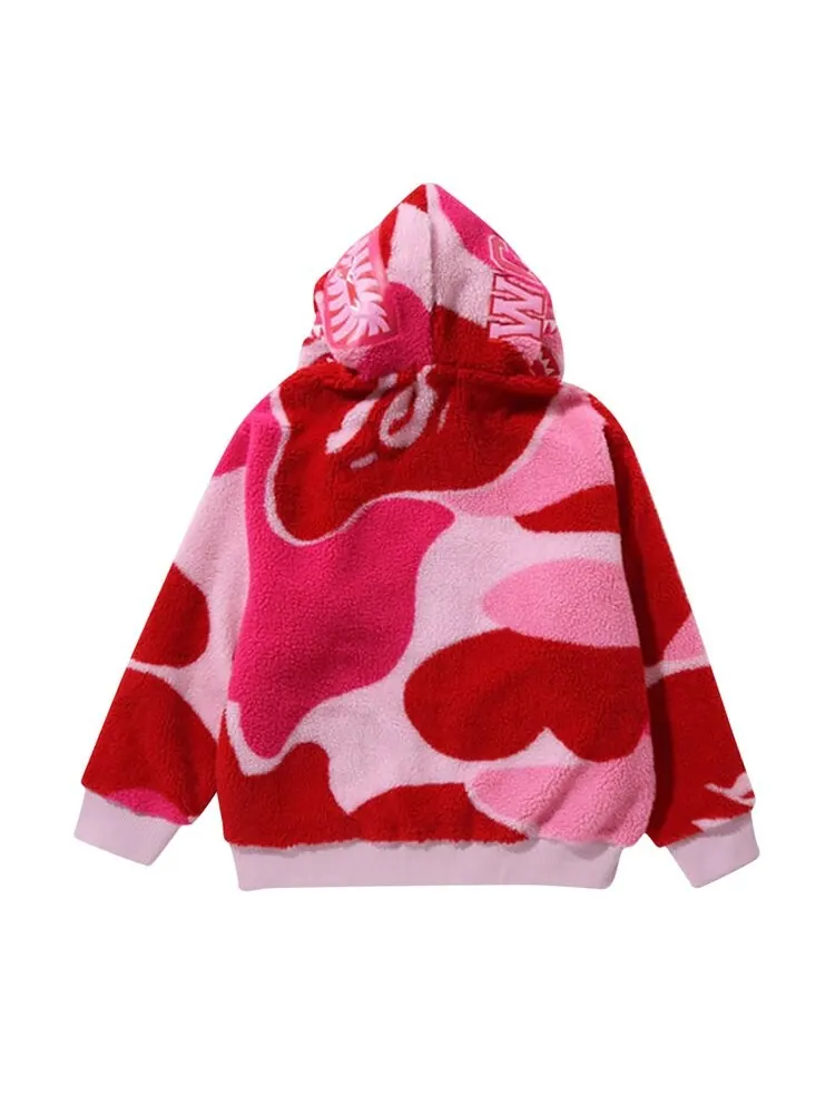 Худи BAPE Mega ABC Camo Shark Boa 'Pink' — изображение 3 из 3, розовый