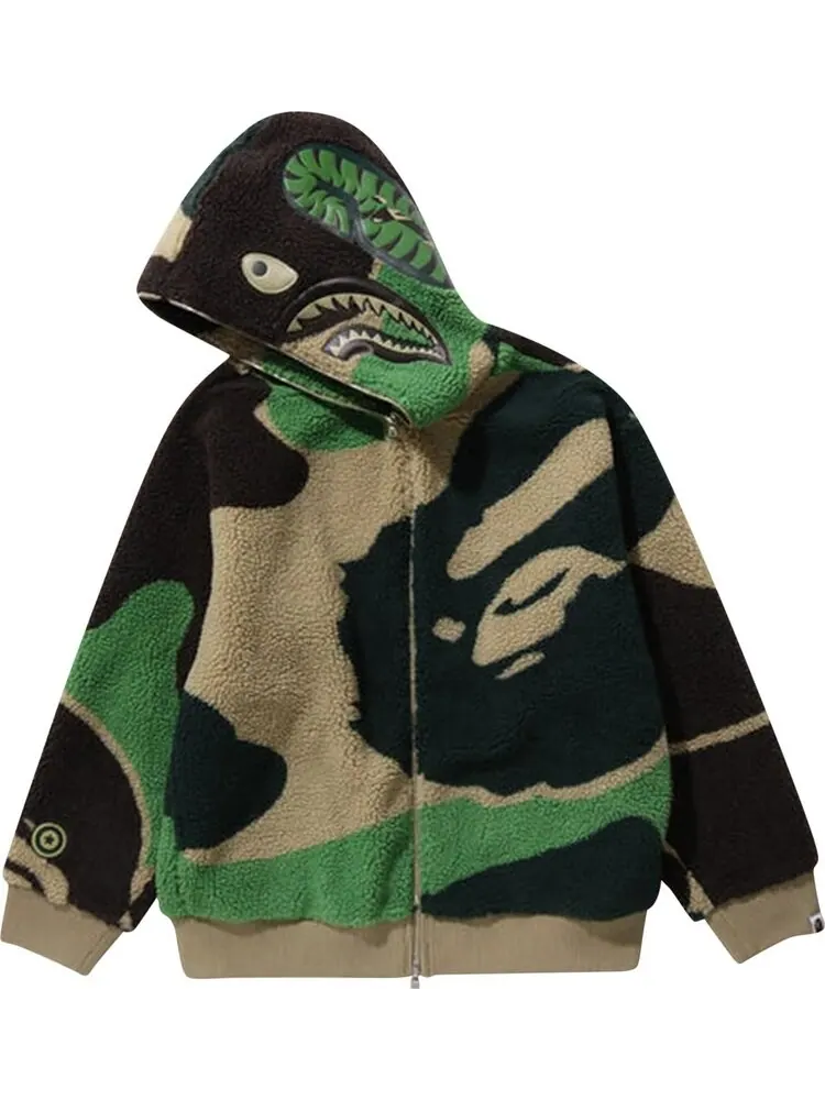 Худи BAPE Mega ABC Camo Shark Boa 'Green' — изображение 2 из 3, зеленый