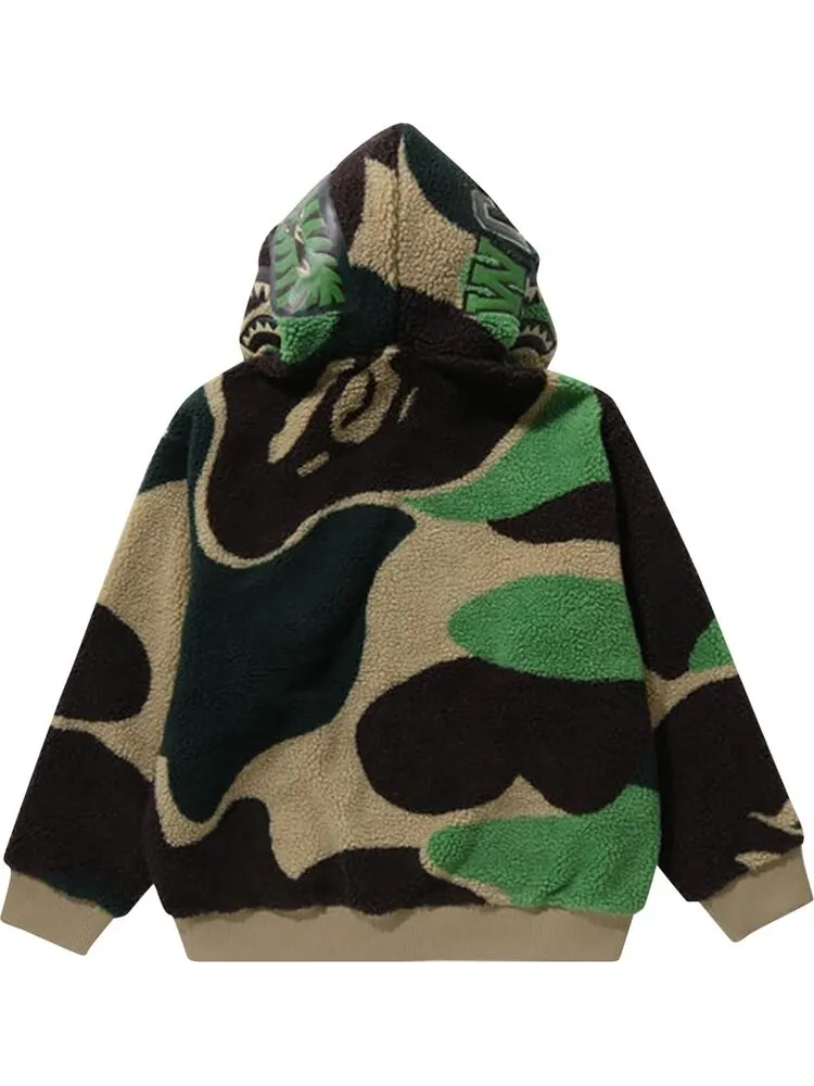 Худи BAPE Mega ABC Camo Shark Boa 'Green' — изображение 3 из 3, зеленый