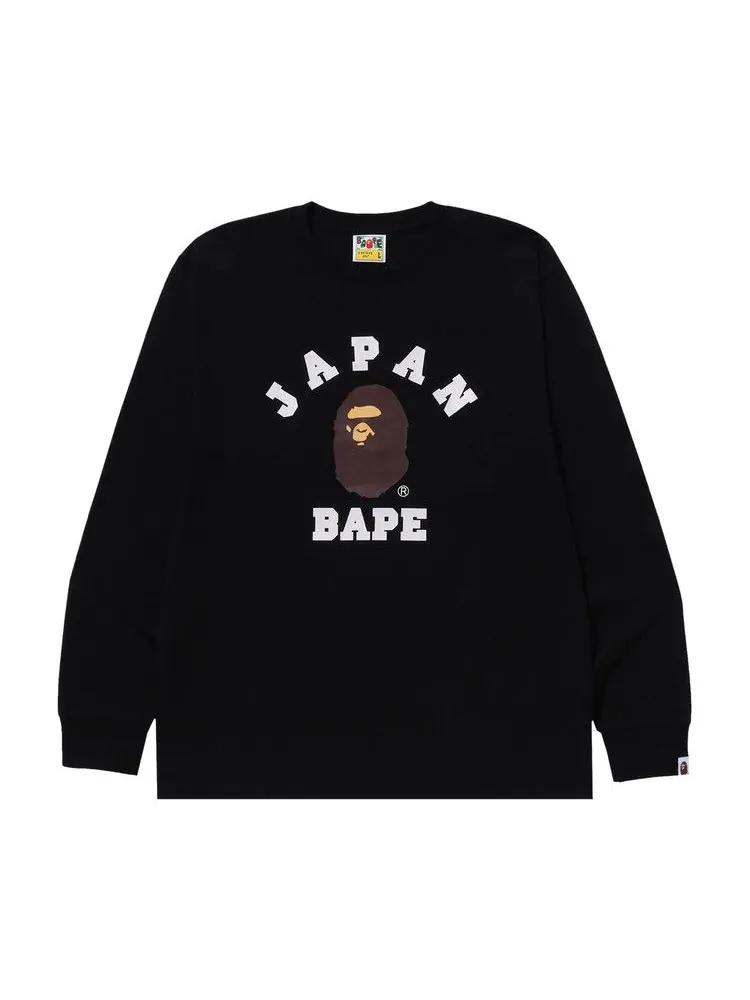 Футболка BAPE Japan College City Long-Sleeve Tee — изображение 1 из 1, черный