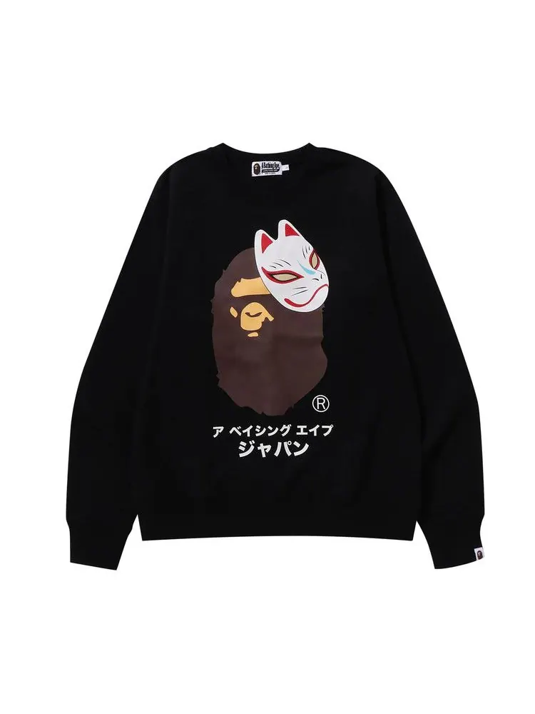 Свитер BAPE Japanese Fox Mask Crewneck — изображение 1 из 1, черный