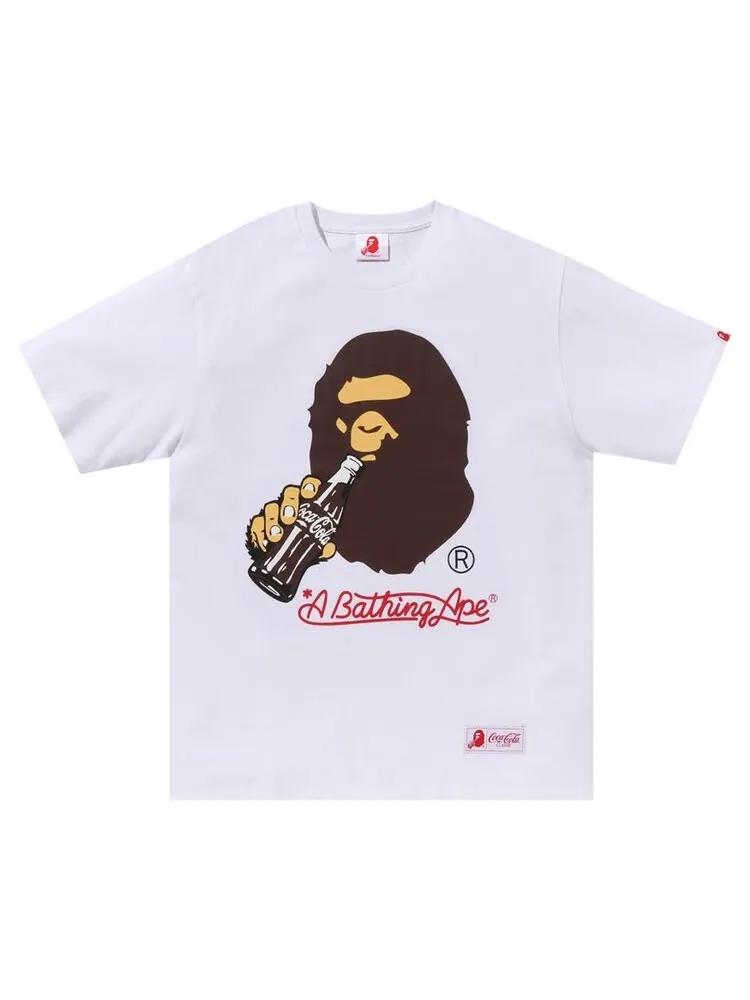 Футболка BAPE x Coca-Cola Ape Head 'White' — изображение 1 из 2, белый
