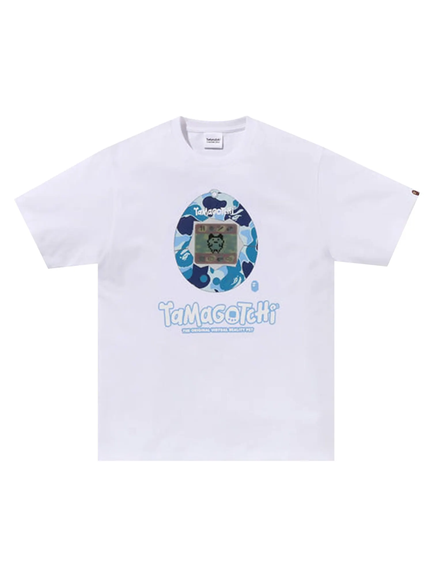 Футболка BAPE x Tamagotchi #2 Бело-синяя
