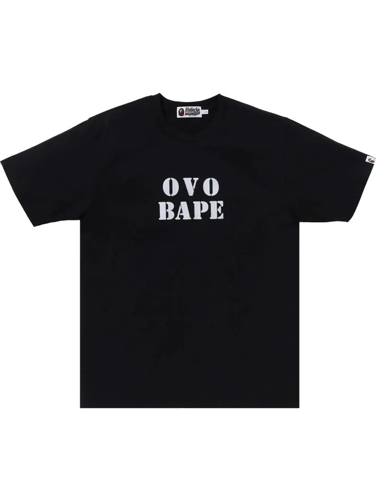 Футболка BAPE x OVO Stencil Logo 'Black' — изображение 1 из 1, черный