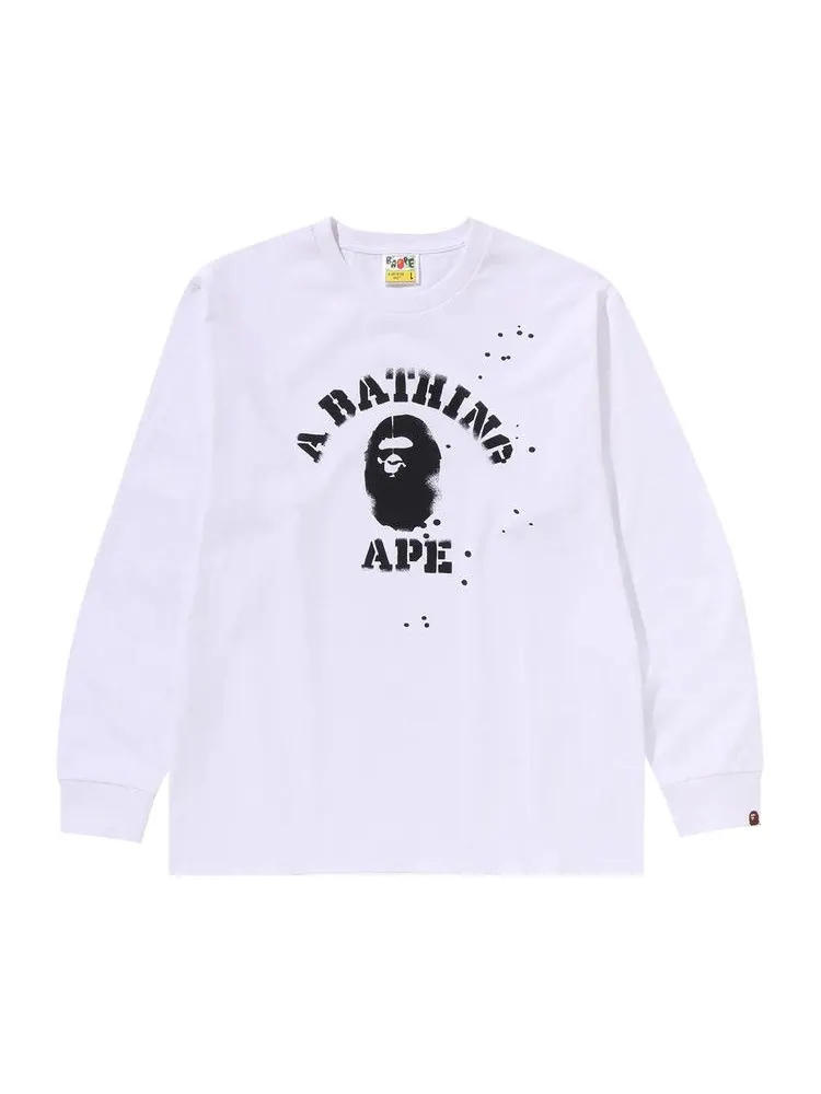 Лонгслив BAPE x Joshua Vibes College Long-Sleeve Tee 'White' — изображение 1 из 1, белый