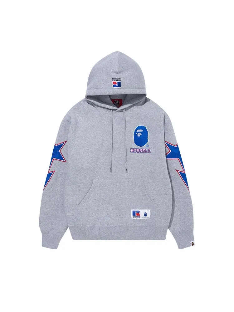 Худи BAPE x Russell Pullover Hoodie — изображение 1 из 2, серый