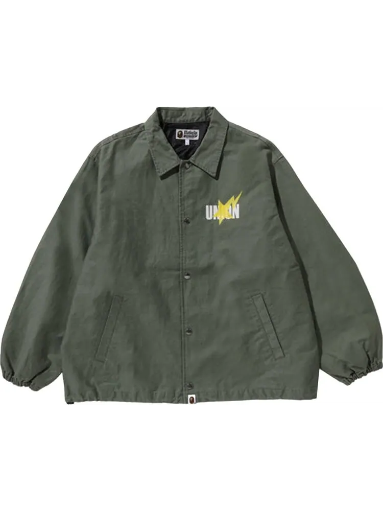 Куртка BAPE x Union Pigment Dyed Coach 'Olive Drab' — изображение 1 из 2, зеленый