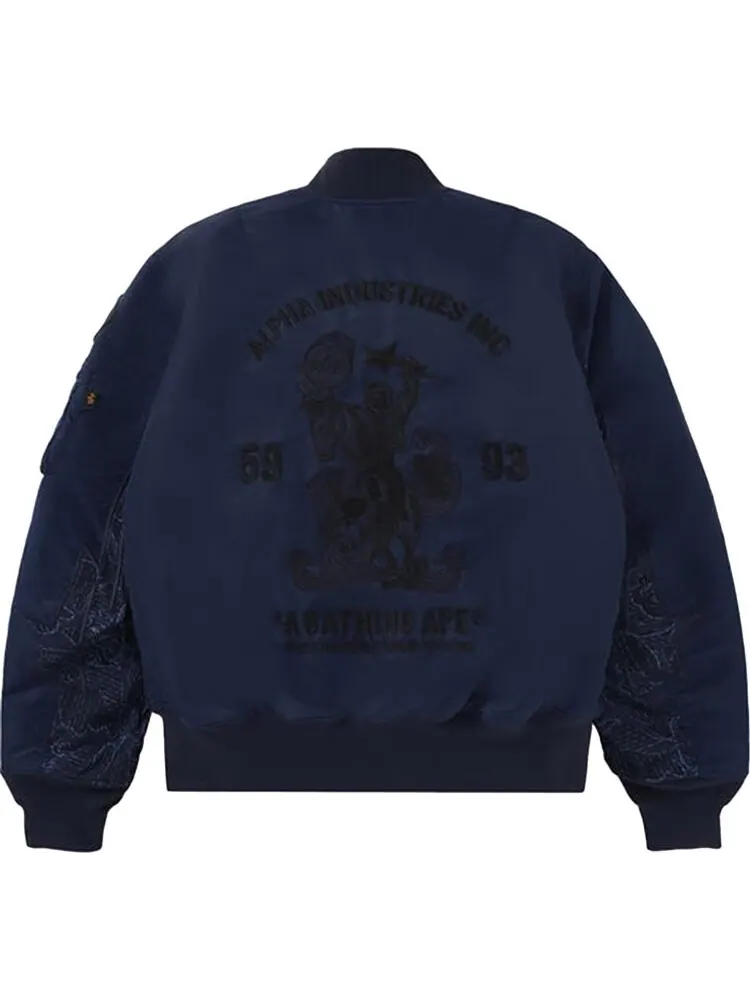 Куртка BAPE x Alpha Industries MA-1 'Black' — изображение 2 из 2, черный