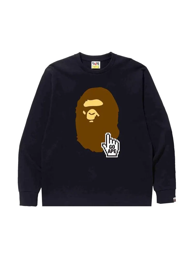 Футболка BAPE Go Ape Pointer Long-Sleeve Tee — изображение 1 из 1, черный