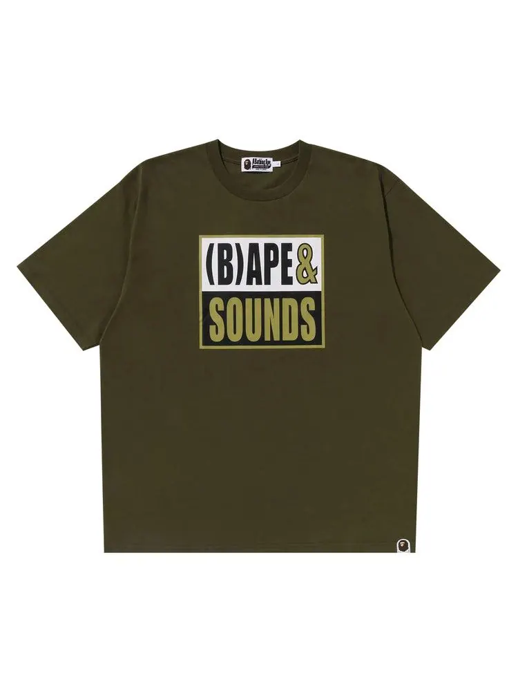 Футболка BAPE Sounds Logo Tee — изображение 1 из 1, оливковый