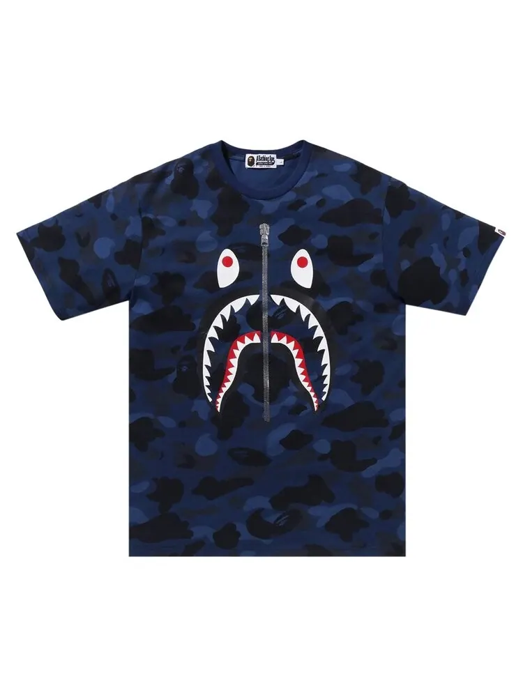 Футболка BAPE Color Camo Shark 'Navy' — изображение 1 из 2, синий
