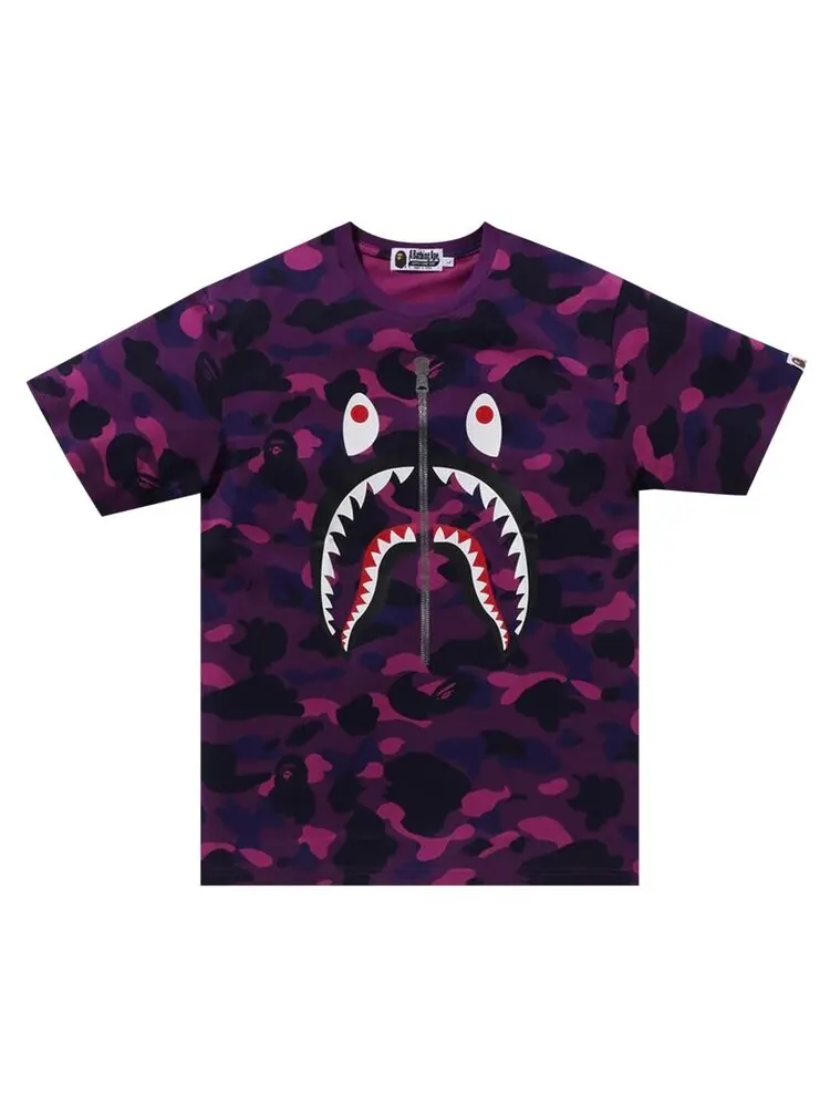 Футболка BAPE Color Camo Shark 'Purple' — изображение 1 из 2, фиолетовый